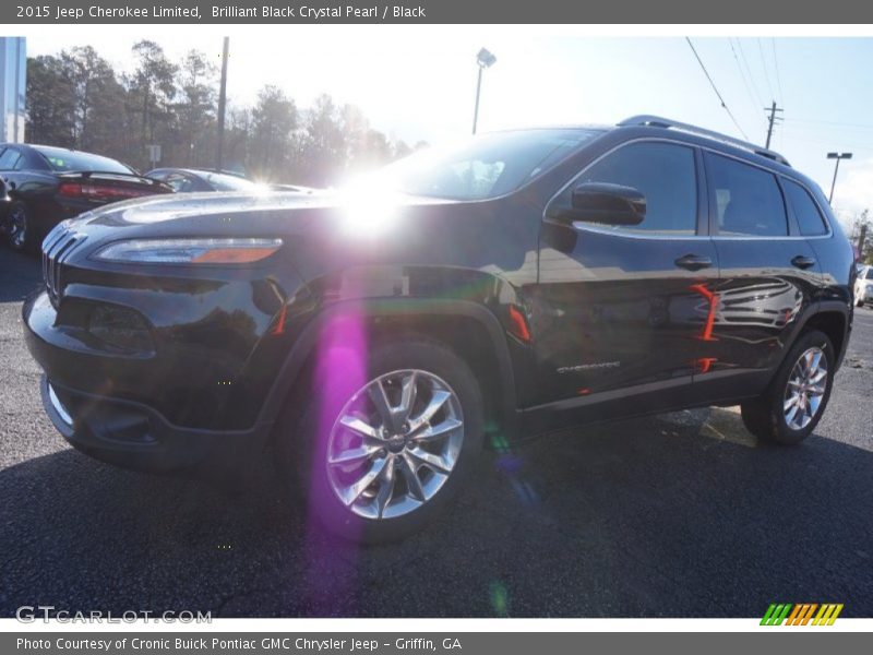 Brilliant Black Crystal Pearl / Black 2015 Jeep Cherokee Limited