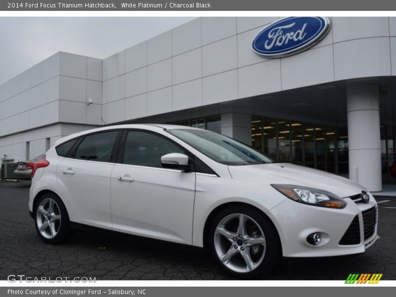 White Platinum / Charcoal Black 2014 Ford Focus Titanium Hatchback