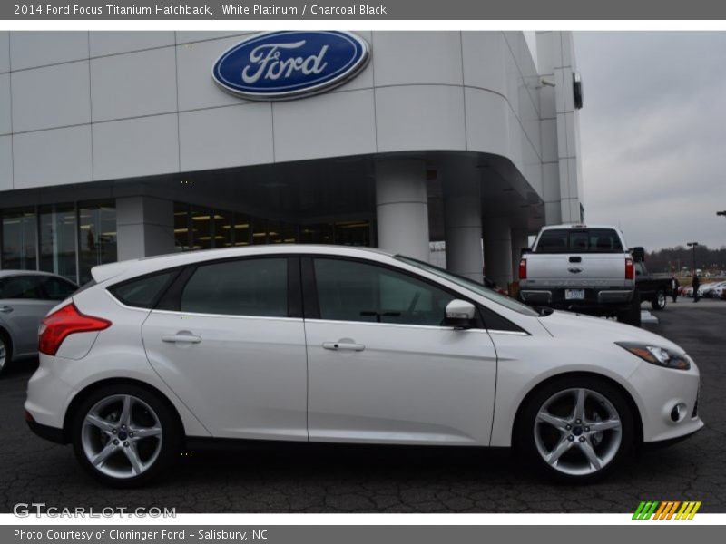White Platinum / Charcoal Black 2014 Ford Focus Titanium Hatchback