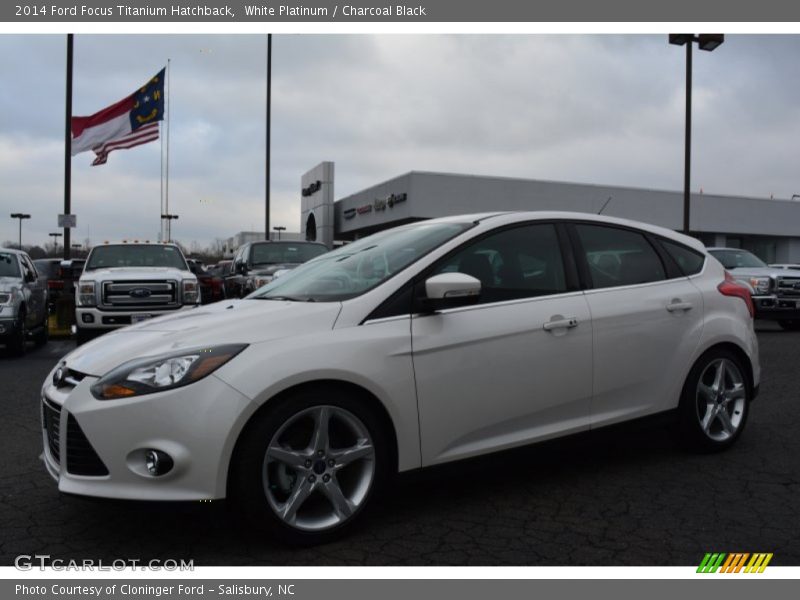White Platinum / Charcoal Black 2014 Ford Focus Titanium Hatchback