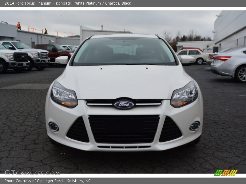 White Platinum / Charcoal Black 2014 Ford Focus Titanium Hatchback