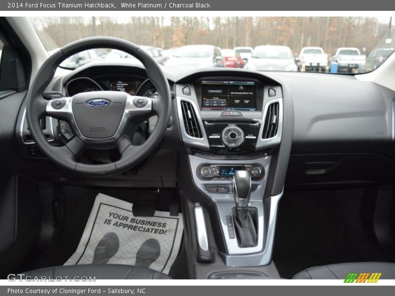 White Platinum / Charcoal Black 2014 Ford Focus Titanium Hatchback