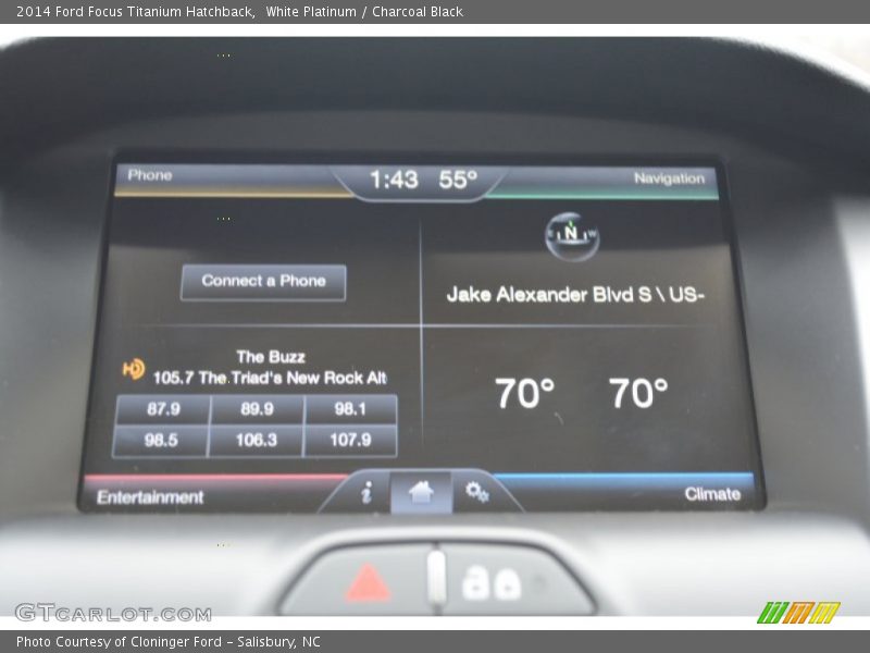 White Platinum / Charcoal Black 2014 Ford Focus Titanium Hatchback