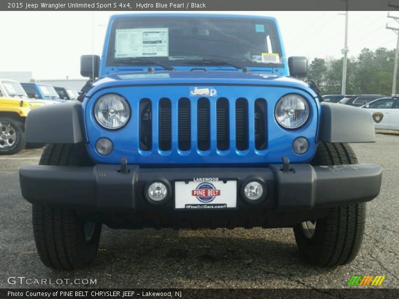 Hydro Blue Pearl / Black 2015 Jeep Wrangler Unlimited Sport S 4x4