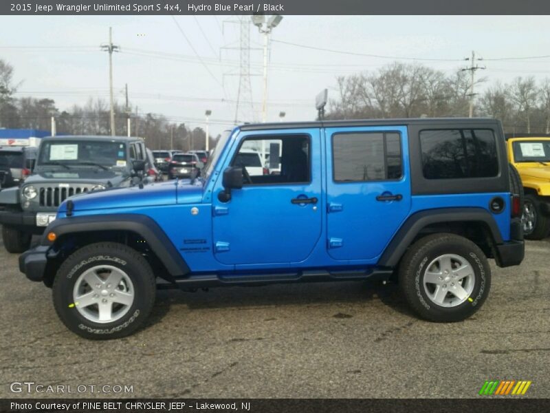 Hydro Blue Pearl / Black 2015 Jeep Wrangler Unlimited Sport S 4x4