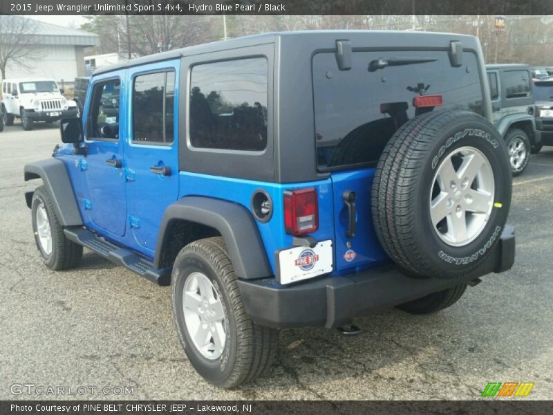 Hydro Blue Pearl / Black 2015 Jeep Wrangler Unlimited Sport S 4x4