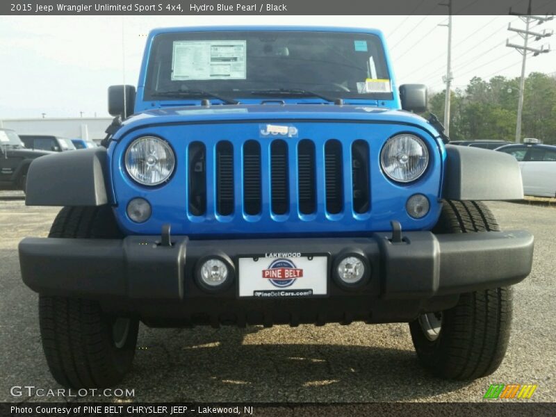 Hydro Blue Pearl / Black 2015 Jeep Wrangler Unlimited Sport S 4x4