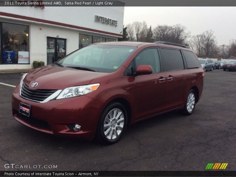 Salsa Red Pearl / Light Gray 2011 Toyota Sienna Limited AWD