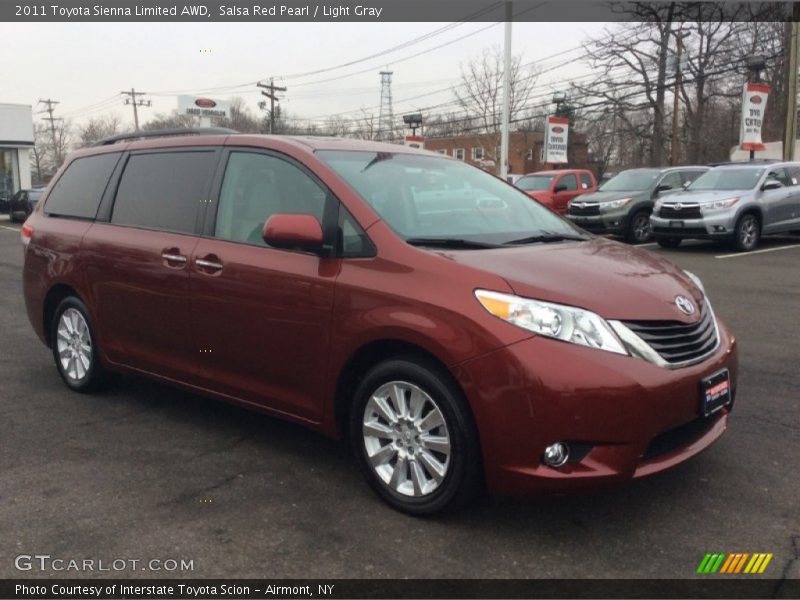 Salsa Red Pearl / Light Gray 2011 Toyota Sienna Limited AWD