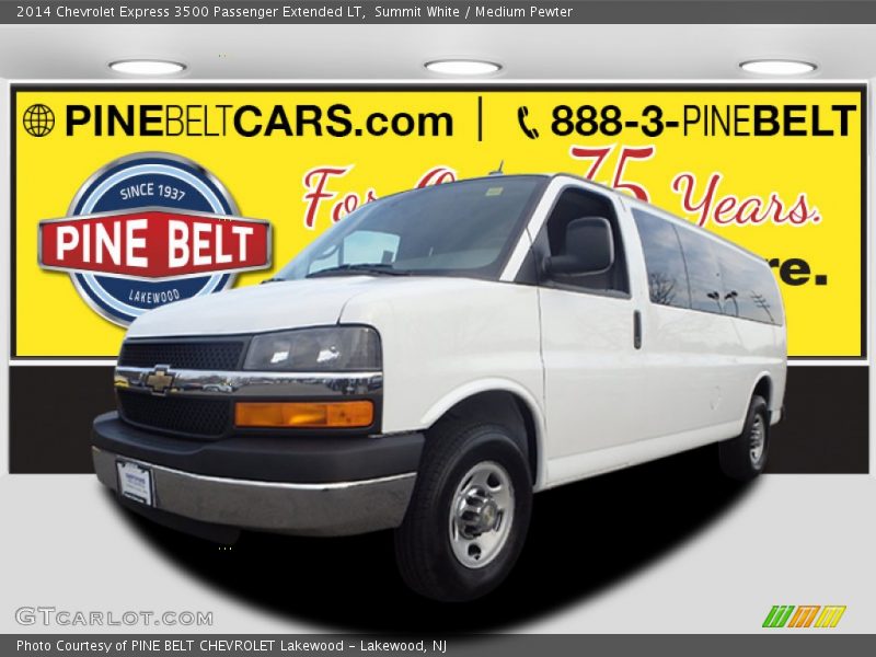 Summit White / Medium Pewter 2014 Chevrolet Express 3500 Passenger Extended LT