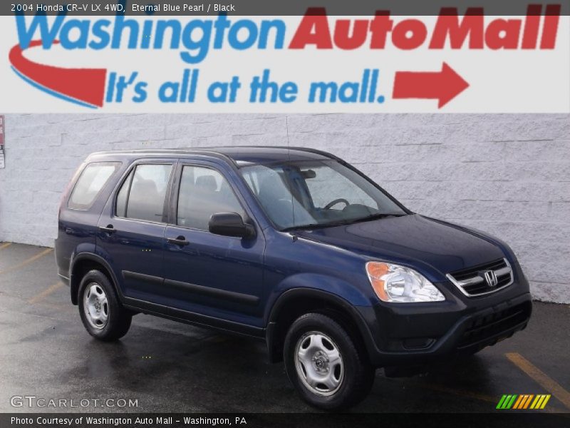 Eternal Blue Pearl / Black 2004 Honda CR-V LX 4WD