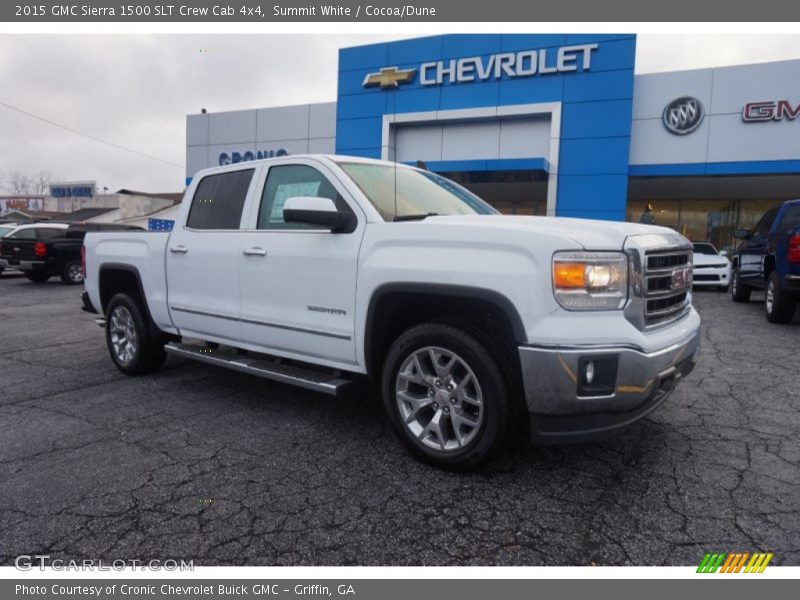 Summit White / Cocoa/Dune 2015 GMC Sierra 1500 SLT Crew Cab 4x4