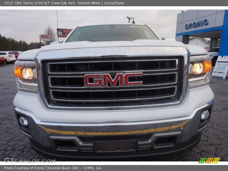 Summit White / Cocoa/Dune 2015 GMC Sierra 1500 SLT Crew Cab 4x4