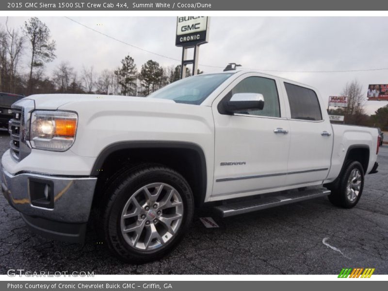 Summit White / Cocoa/Dune 2015 GMC Sierra 1500 SLT Crew Cab 4x4