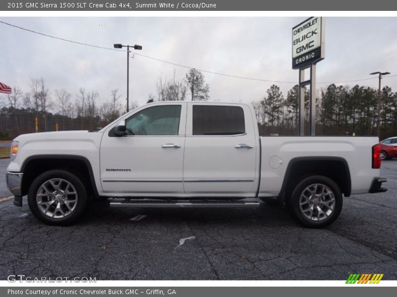 Summit White / Cocoa/Dune 2015 GMC Sierra 1500 SLT Crew Cab 4x4