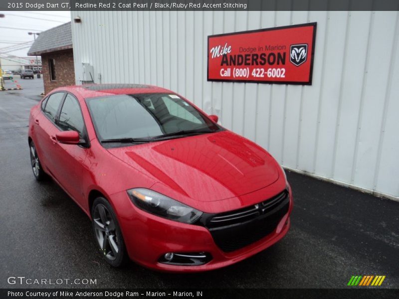 Redline Red 2 Coat Pearl / Black/Ruby Red Accent Stitching 2015 Dodge Dart GT