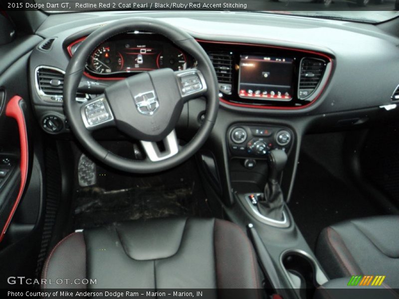 Redline Red 2 Coat Pearl / Black/Ruby Red Accent Stitching 2015 Dodge Dart GT