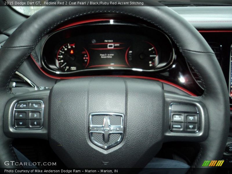 Redline Red 2 Coat Pearl / Black/Ruby Red Accent Stitching 2015 Dodge Dart GT