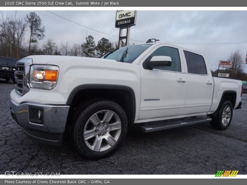 Summit White / Jet Black 2015 GMC Sierra 1500 SLE Crew Cab