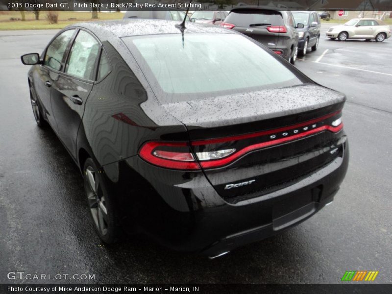 Pitch Black / Black/Ruby Red Accent Stitching 2015 Dodge Dart GT