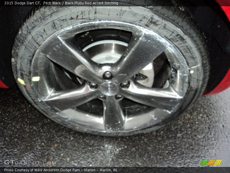 Pitch Black / Black/Ruby Red Accent Stitching 2015 Dodge Dart GT
