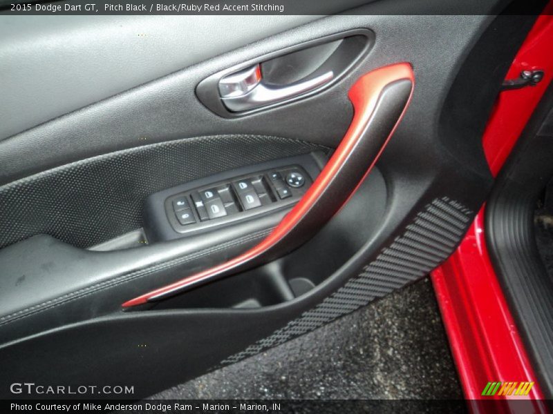 Pitch Black / Black/Ruby Red Accent Stitching 2015 Dodge Dart GT