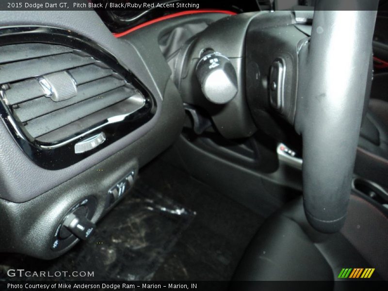 Pitch Black / Black/Ruby Red Accent Stitching 2015 Dodge Dart GT
