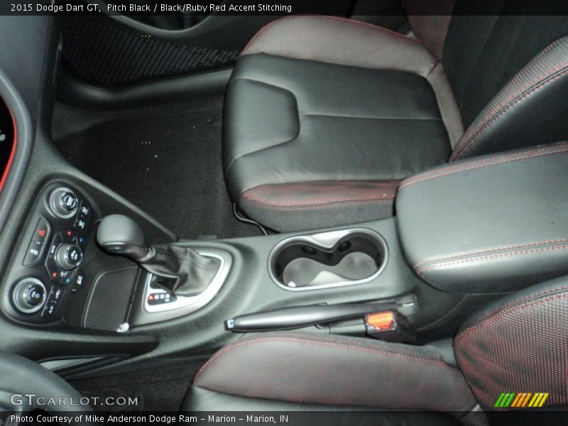 Pitch Black / Black/Ruby Red Accent Stitching 2015 Dodge Dart GT