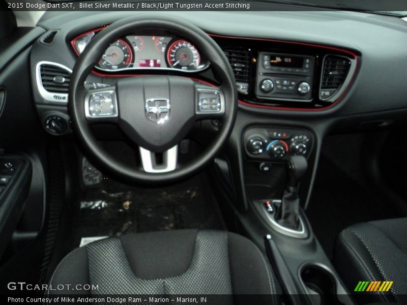 Billet Silver Metallic / Black/Light Tungsten Accent Stitching 2015 Dodge Dart SXT