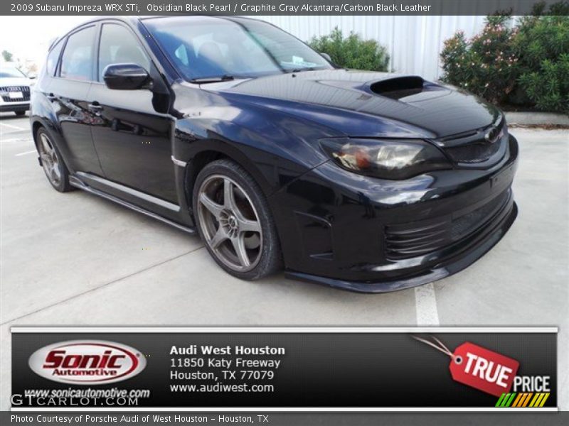 Obsidian Black Pearl / Graphite Gray Alcantara/Carbon Black Leather 2009 Subaru Impreza WRX STi