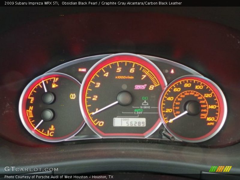 Obsidian Black Pearl / Graphite Gray Alcantara/Carbon Black Leather 2009 Subaru Impreza WRX STi