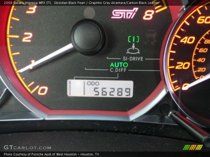 Obsidian Black Pearl / Graphite Gray Alcantara/Carbon Black Leather 2009 Subaru Impreza WRX STi