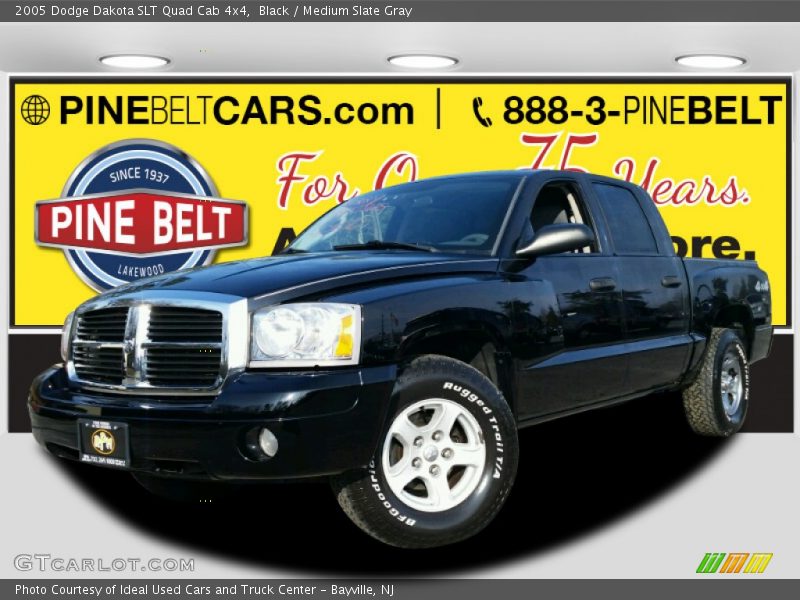 Black / Medium Slate Gray 2005 Dodge Dakota SLT Quad Cab 4x4