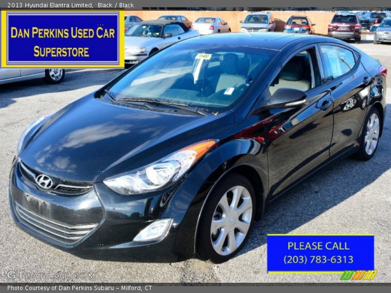 Black / Black 2013 Hyundai Elantra Limited