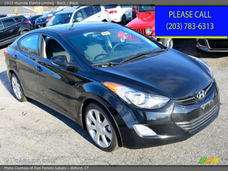 Black / Black 2013 Hyundai Elantra Limited