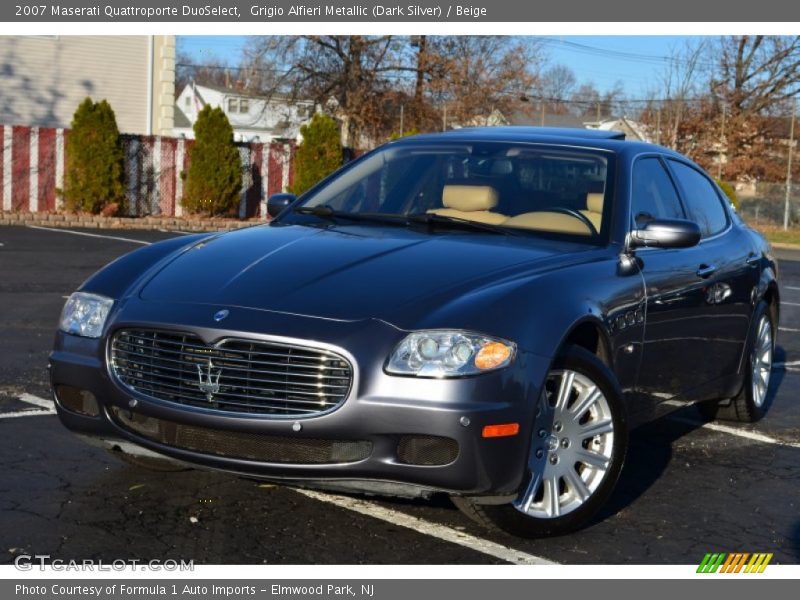 Grigio Alfieri Metallic (Dark Silver) / Beige 2007 Maserati Quattroporte DuoSelect