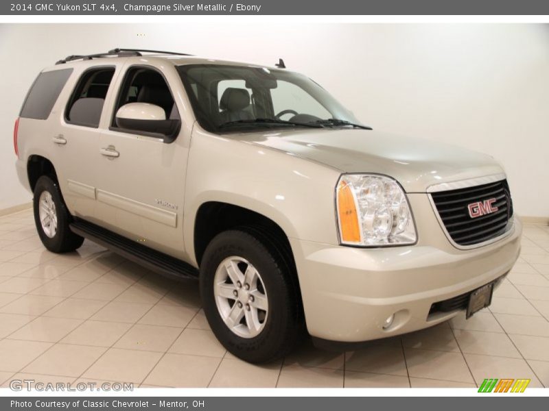 Champagne Silver Metallic / Ebony 2014 GMC Yukon SLT 4x4