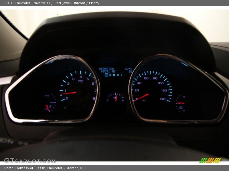 Red Jewel Tintcoat / Ebony 2010 Chevrolet Traverse LT