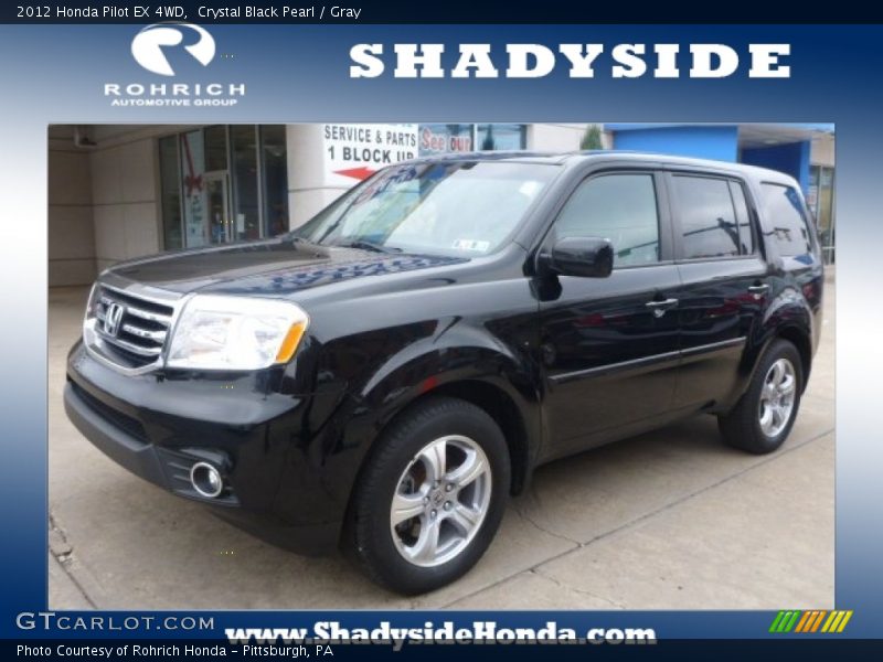 Crystal Black Pearl / Gray 2012 Honda Pilot EX 4WD