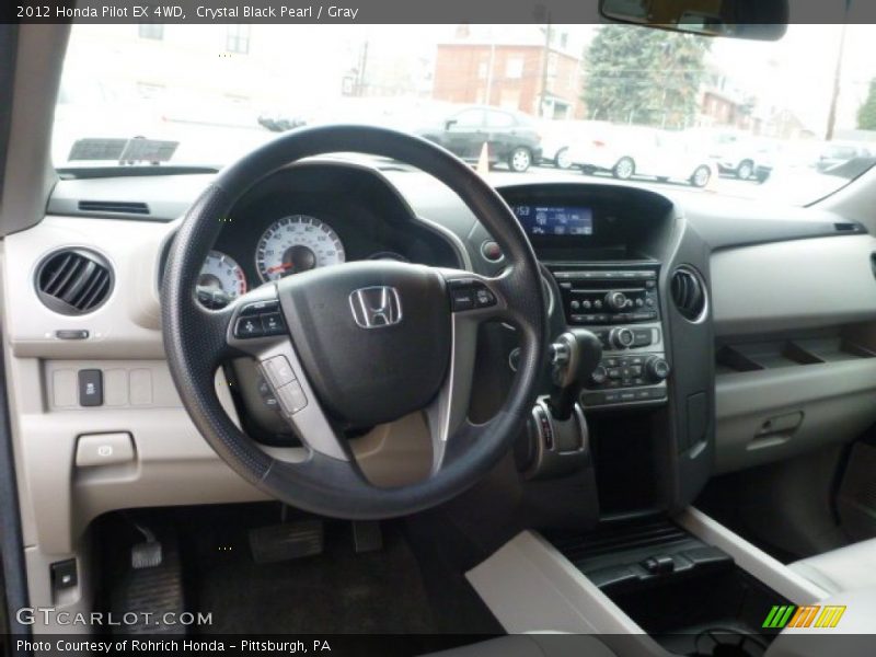 Crystal Black Pearl / Gray 2012 Honda Pilot EX 4WD