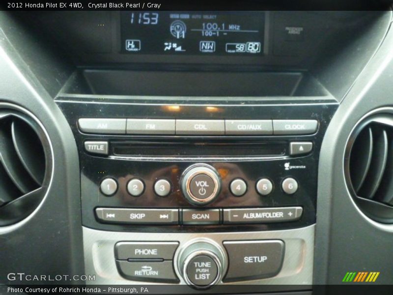 Crystal Black Pearl / Gray 2012 Honda Pilot EX 4WD