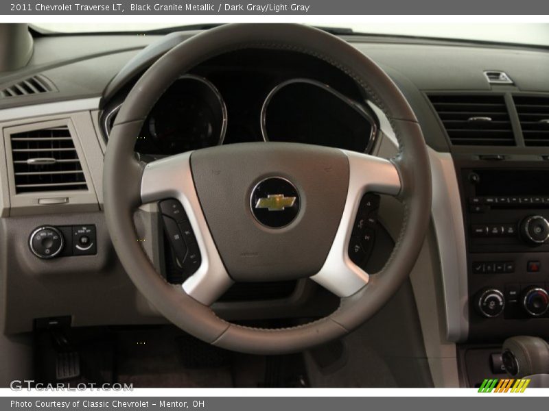 Black Granite Metallic / Dark Gray/Light Gray 2011 Chevrolet Traverse LT