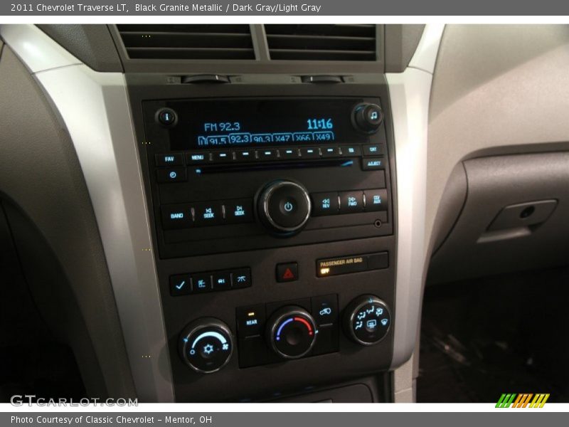 Black Granite Metallic / Dark Gray/Light Gray 2011 Chevrolet Traverse LT
