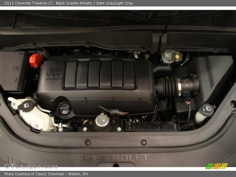 Black Granite Metallic / Dark Gray/Light Gray 2011 Chevrolet Traverse LT