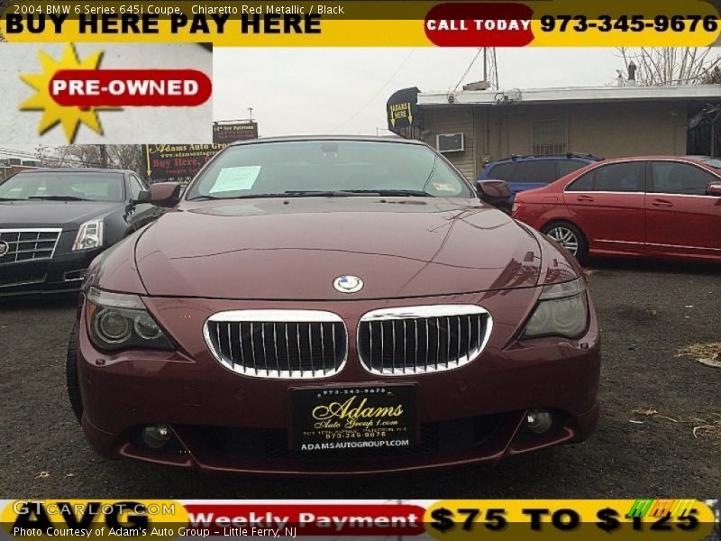 Chiaretto Red Metallic / Black 2004 BMW 6 Series 645i Coupe