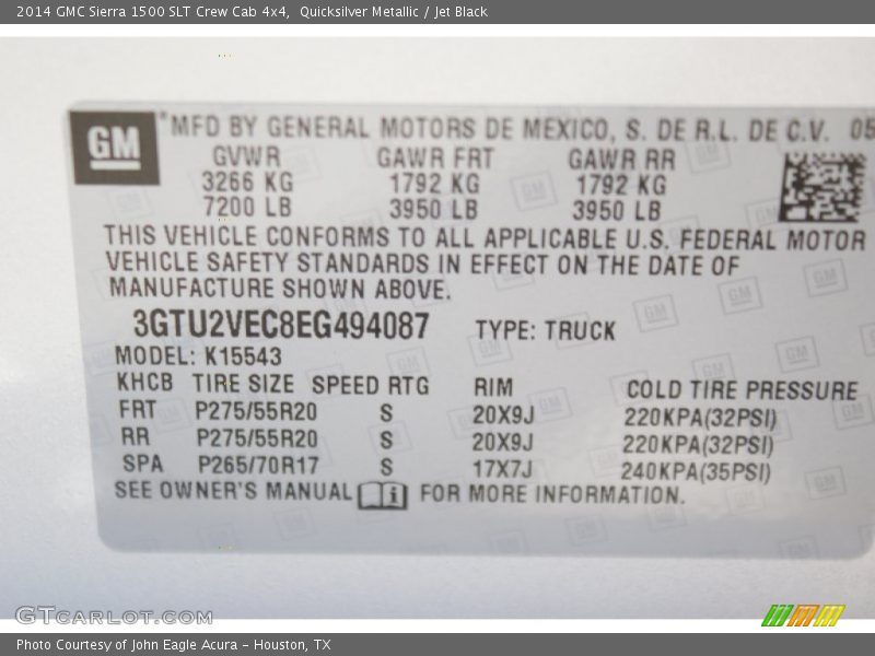 Quicksilver Metallic / Jet Black 2014 GMC Sierra 1500 SLT Crew Cab 4x4