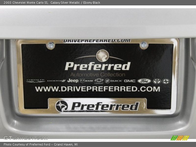 Galaxy Silver Metallic / Ebony Black 2003 Chevrolet Monte Carlo SS