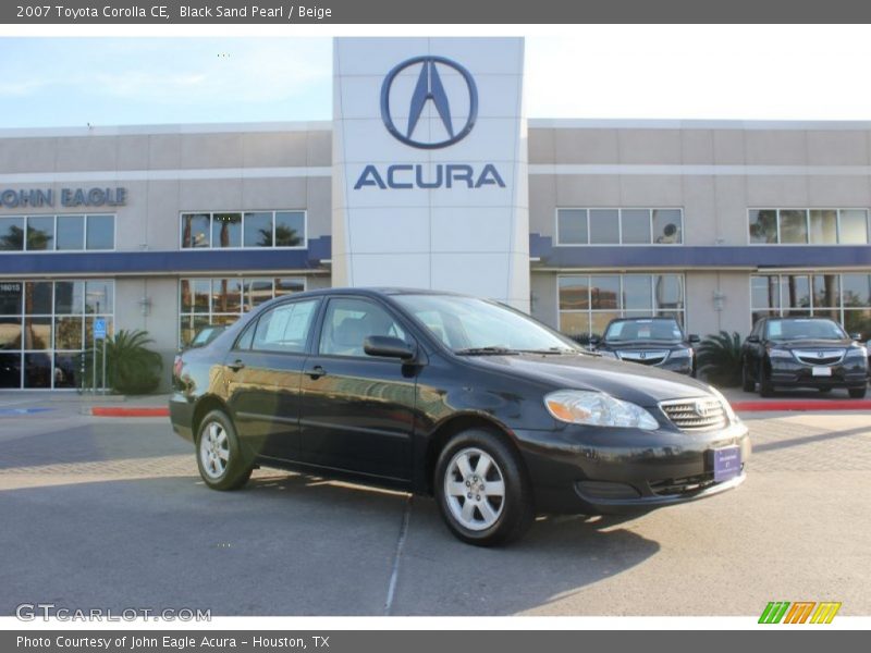 Black Sand Pearl / Beige 2007 Toyota Corolla CE