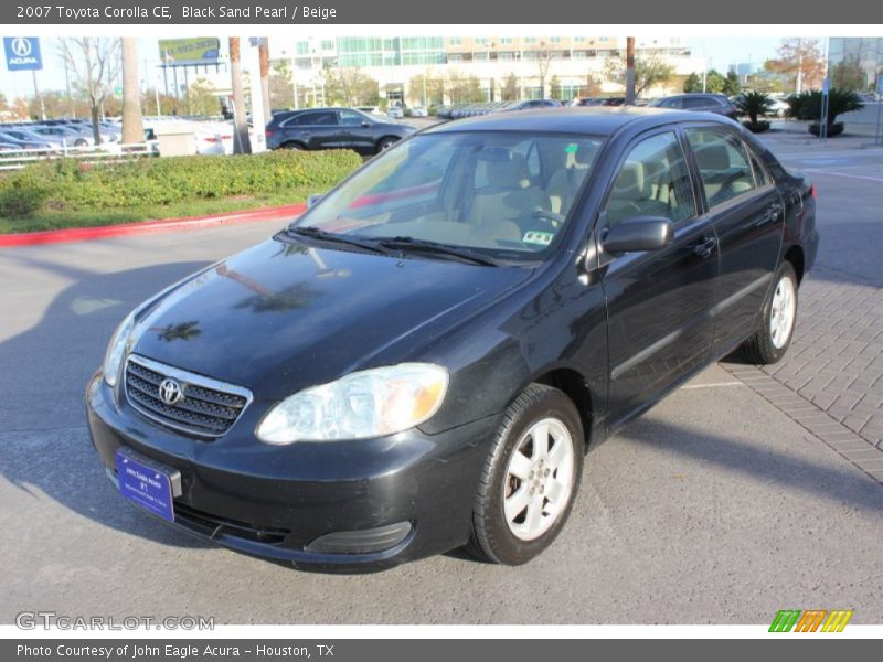 Black Sand Pearl / Beige 2007 Toyota Corolla CE