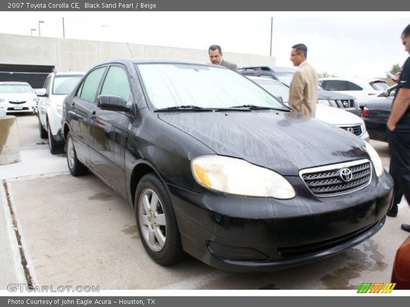 Black Sand Pearl / Beige 2007 Toyota Corolla CE